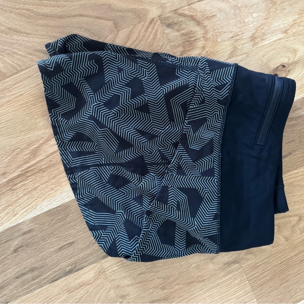 lululemon athletica Black & White Chevron Geo Athletic Shorts